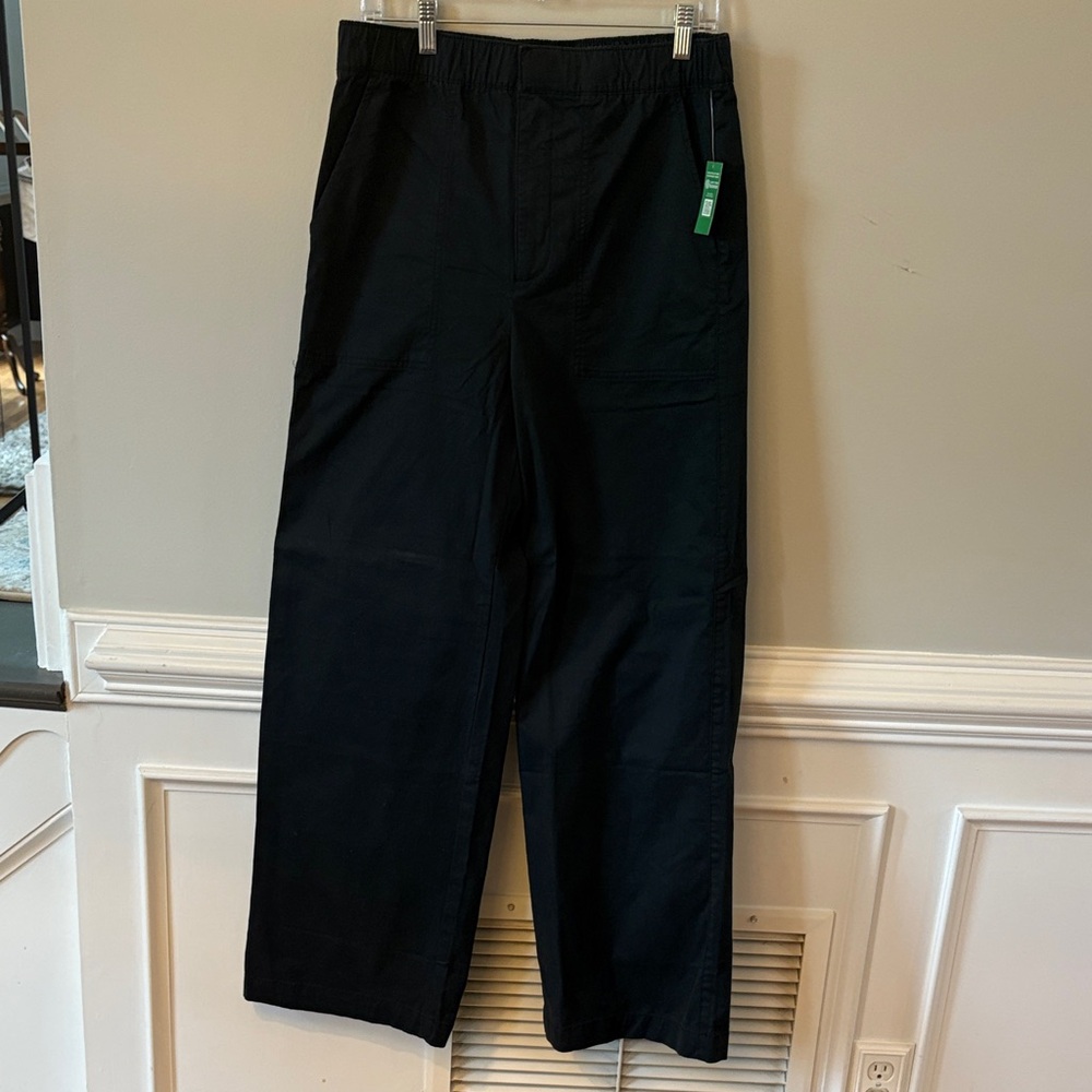 NWT Gap cotton Painter, elastic wait pants, chino, black size M tall